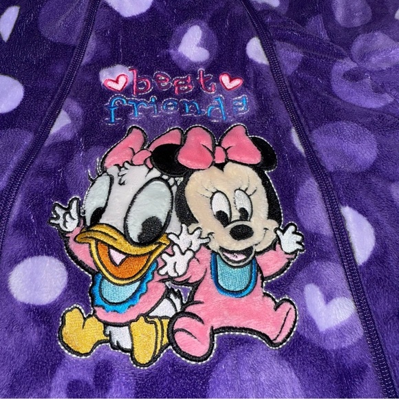 Disney Footie Baby Minnie Daisy Purple Polka Dot Hearts Bunting Bag Sz 6/12 Mo - Picture 6 of 15